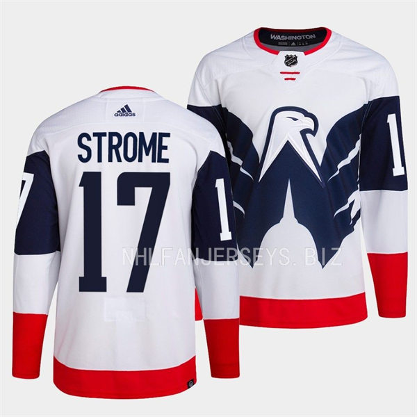 Men's Washington Capitals #17 Dylan Strome 2023 NHL Stadium Series Game Jersey White