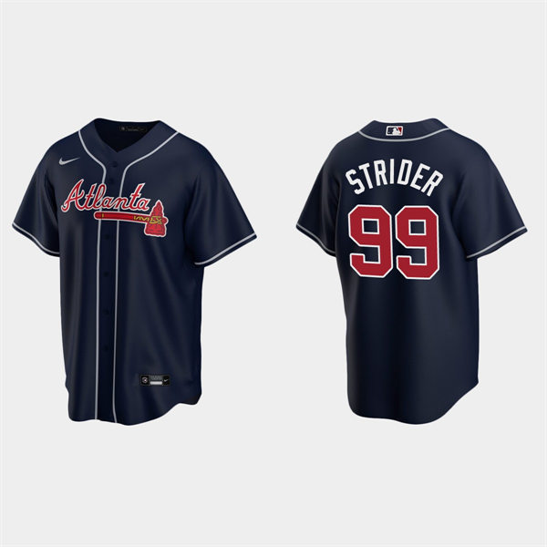 Mens Atlanta Braves #99 Spencer Strider Nike Cream Alternate Cool Base ...