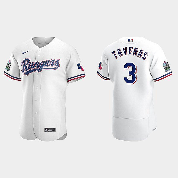 Mens Texas Rangers #3 Leody Taveras Nike White Home FlexBase Player Jersey