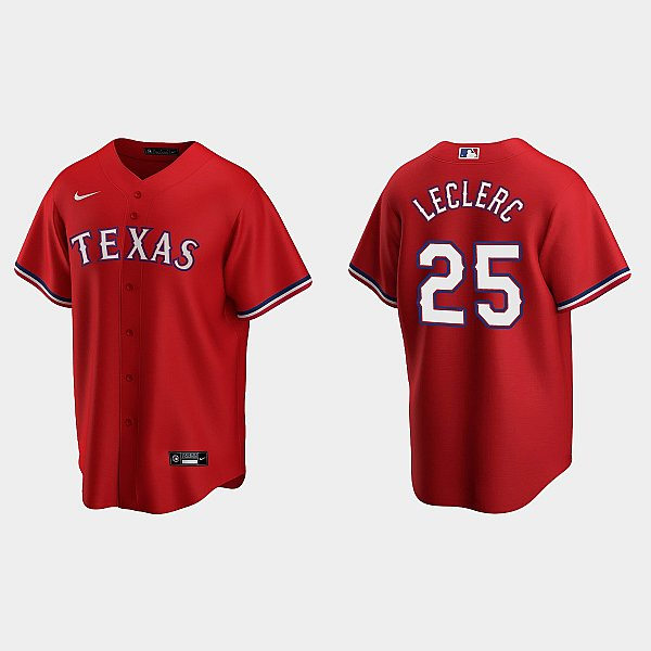 Mens Texas Rangers #25 Jose Leclerc Nike Red Alternate Player Jersey