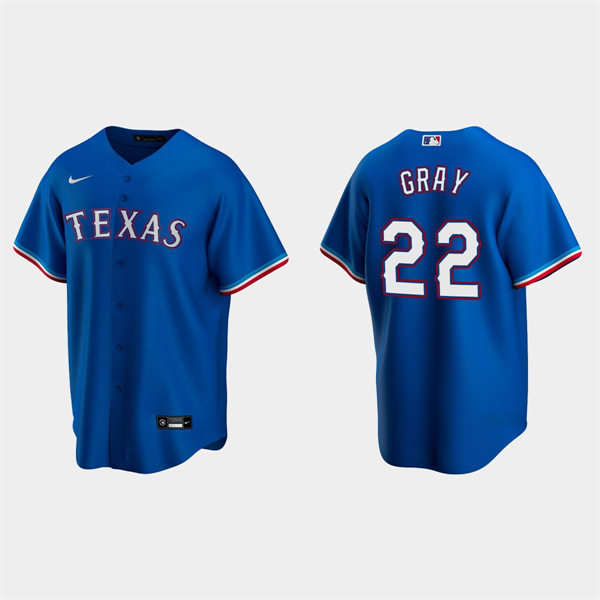 Mens Texas Rangers #22 Jon Gray Nike Royal Alternate CoolBase Player Jersey