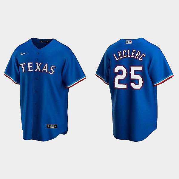 Mens Texas Rangers #25 Jose Leclerc Nike Royal Alternate CoolBase Player Jersey