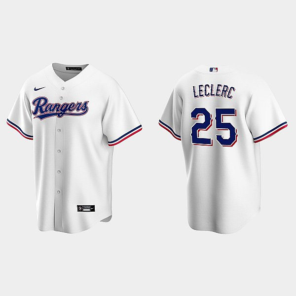 Mens Texas Rangers #25 Jose Leclerc Nike White Home Player Jersey