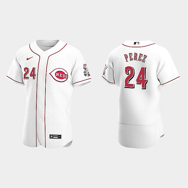 Men's Cincinnati Reds #24 Tony Perez Nike White Home FlexBase Player Jersey
