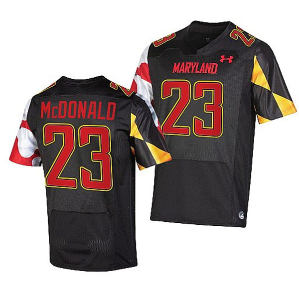 Mens Youth Maryland Terrapins #23 Colby McDonald Black 2022 College Football Game Jersey