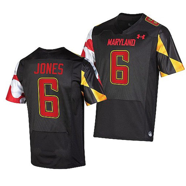 Mens Youth Maryland Terrapins #6 Jeshaun Jones Black 2022 College Football Game Jersey