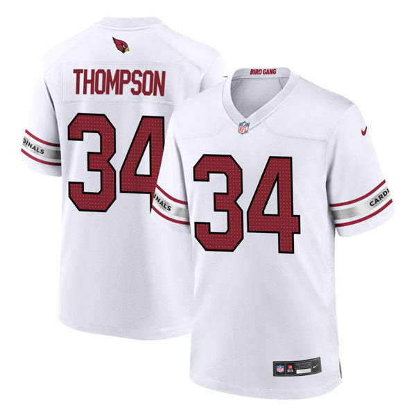Mens Arizona Cardinals #34 Jalen Thompson Nike 2023 Road White Vapor Limited Jersey