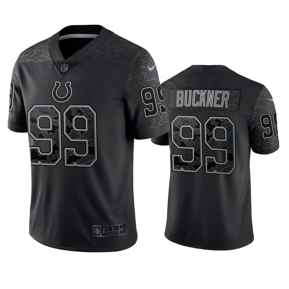 Mens Indianapolis Colts #99 DeForest Buckner Black Reflective Limited Jersey