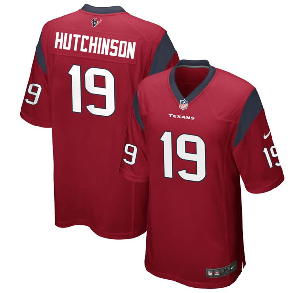 Men's Houston Texans #19 Xavier Hutchinson Nike Red Alternate Vapor Limited Player Jersey