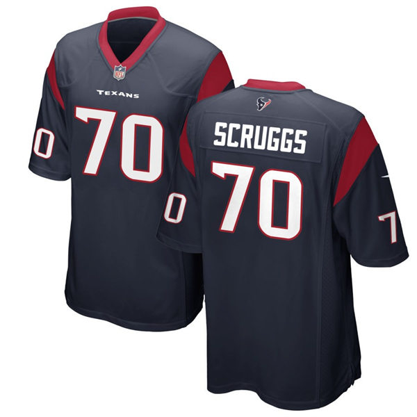 Men's Houston Texans #70 Juice Scruggs Nike Navy Vapor Limited Player Jersey