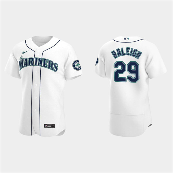 Men's Seattle Mariners #29 Cal Raleigh Nike White Home Flex Base Player Jersey