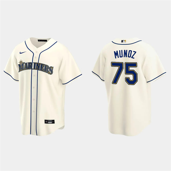Men's Seattle Mariners #75 Andres Munoz Nike Cream Alternate Cool Base Jersey