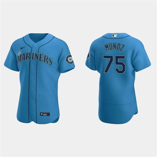 Men's Seattle Mariners #75 Andres Munoz Blue Alternate Flex Base Player Jersey