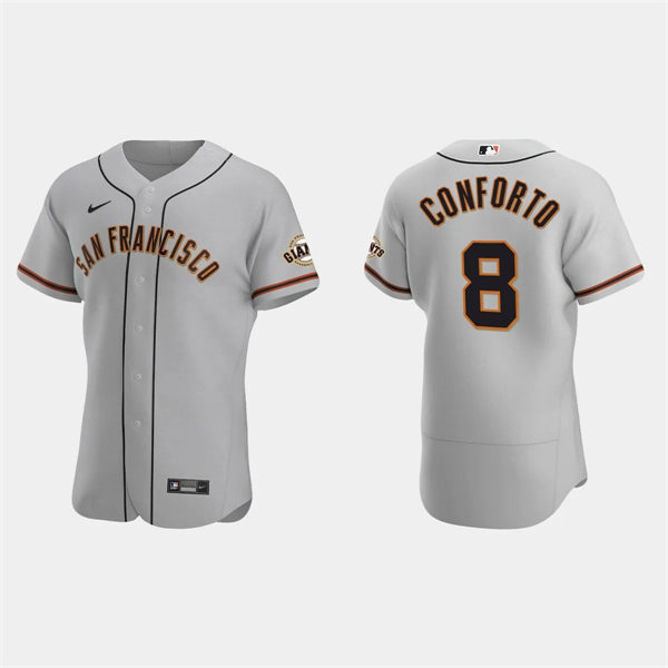 Mens Youth San Francisco Giants #8 Michael Conforto Nike Grey Road Flexbase Player Jersey