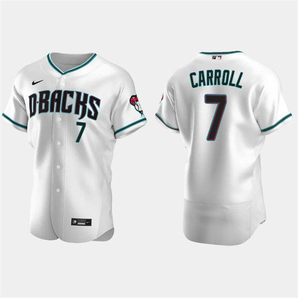 Mens Youth Arizona Diamondbacks #7 Corbin Carroll Nike White Teal Alternate Flex Base Jersey