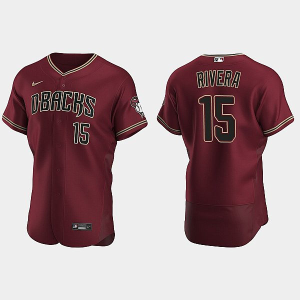 Mens Youth Arizona Diamondbacks #15 Emmanuel Rivera  Nike Crimson Alternate FlexBase Jersey
