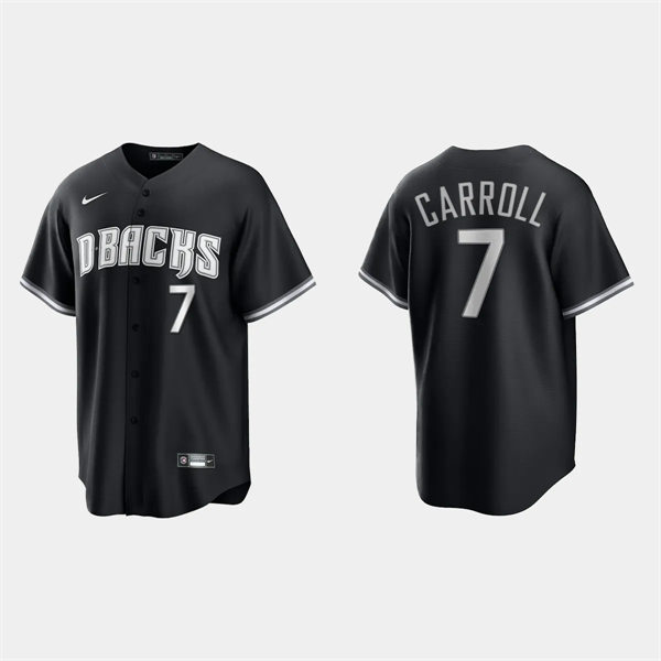 Mens Youth Arizona Diamondbacks #7 Corbin Carroll Nike 2022 Black White Collection Jersey
