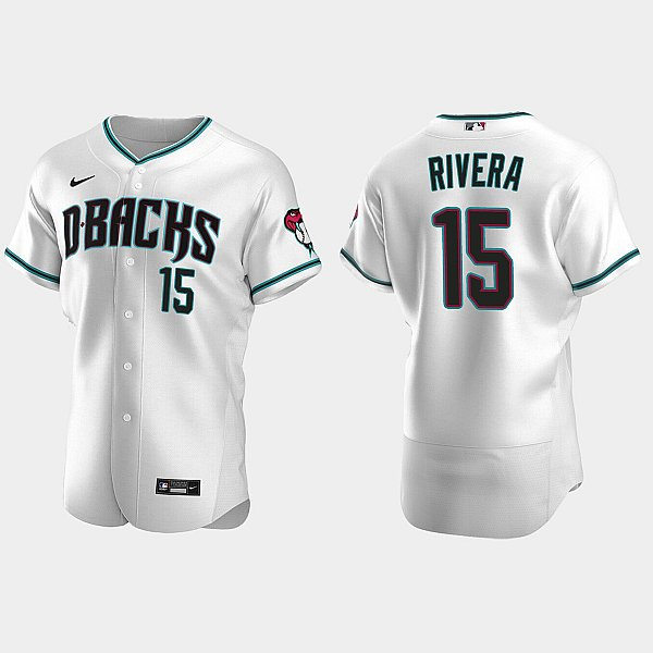 Mens Youth Arizona Diamondbacks #15 Emmanuel Rivera Nike White Teal Alternate Flex Base Jersey