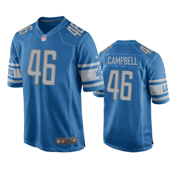 Mens Detroit Lions #46 Jack Campbell Nike Blue Vapor Untouchable Limited Jersey