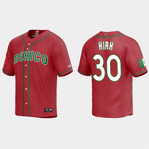 Mens Youth Mexico #30 Alejandro Kirk Red 2023 World Baseball Classic Jersey