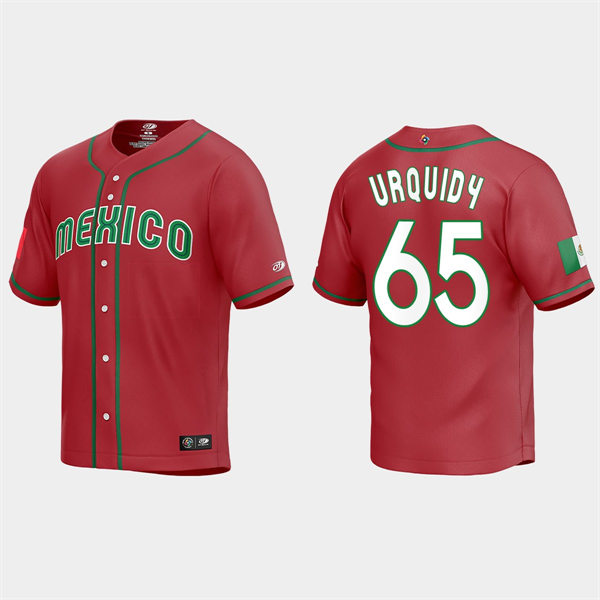 Mens Youth Mexico #65 Jose Urquidy Red 2023 World Baseball Classic Jersey