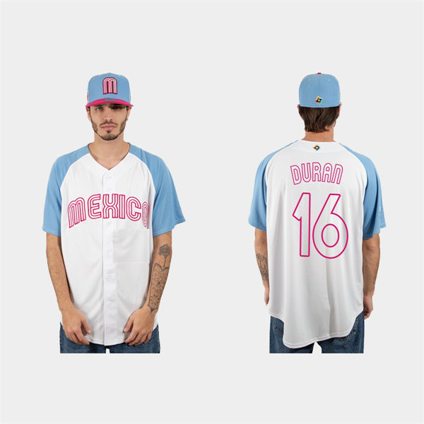 Mens Youth Mexico #16 Jarren Duran 2023 World Baseball Classic Jersey - White Pink