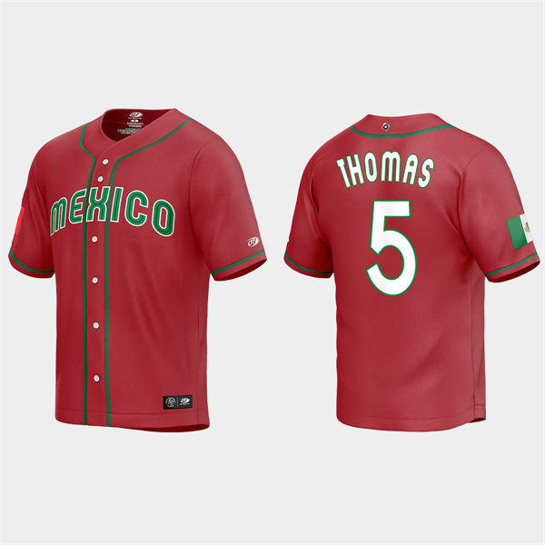 Mens Youth Mexico #5 Alek Thomas Red 2023 World Baseball Classic Jersey