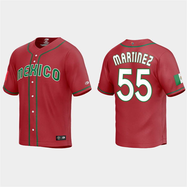 Mens Youth Mexico #55 Adrian Martinez Red 2023 World Baseball Classic Jersey