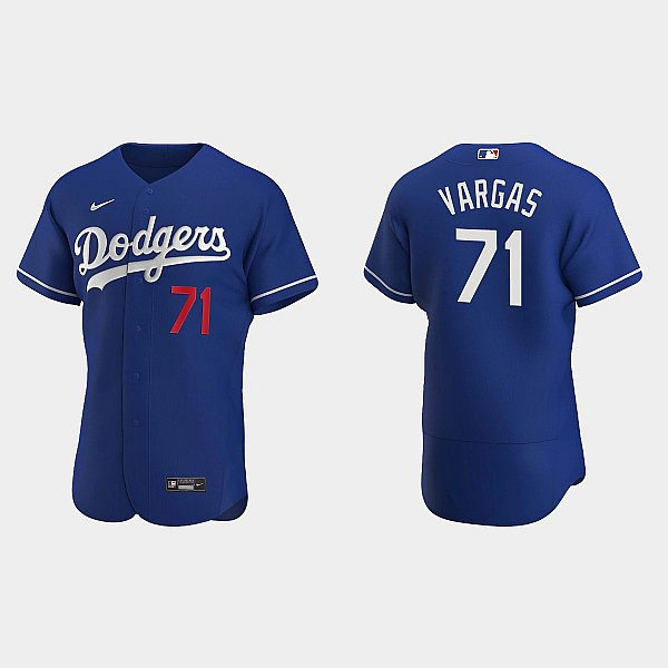Mens Los Angeles Dodgers #71 Miguel Vargas Nike Royal Alternate FlexBase Player Jersey