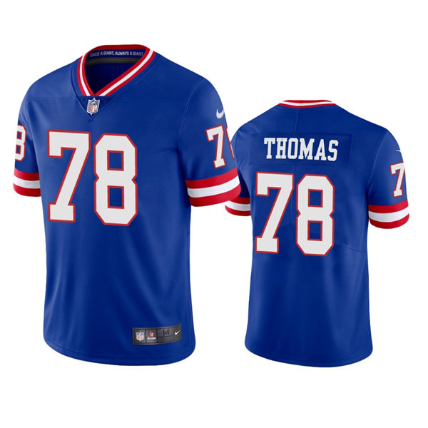 Men's New York Giants #78 Andrew Thomas Royal Classic Vapor Limited Jersey
