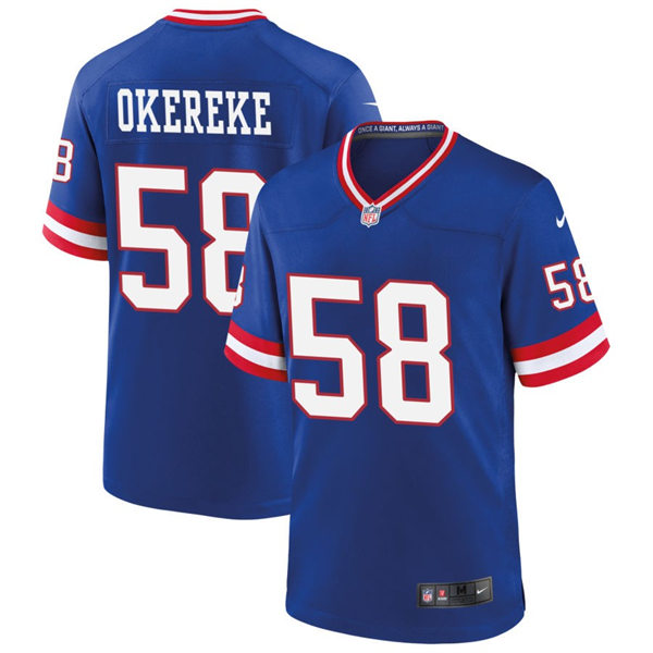 Men's New York Giants #58 Bobby Okereke Nike Royal Classic Limited Jersey