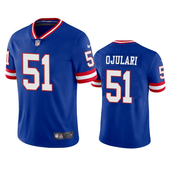 Men's New York Giants #51 Azeez Ojulari Royal Classic Vapor Limited Jersey