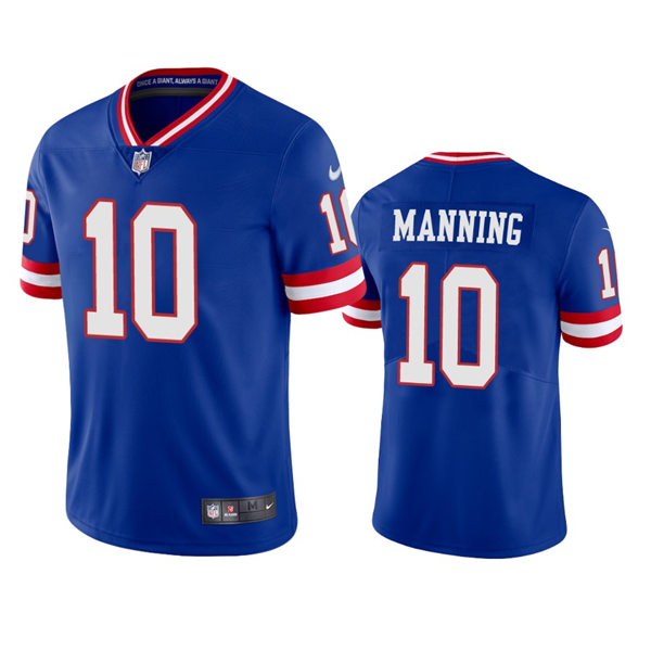 Men's New York Giants #10 Eli Manning Royal Classic Vapor Limited Jersey
