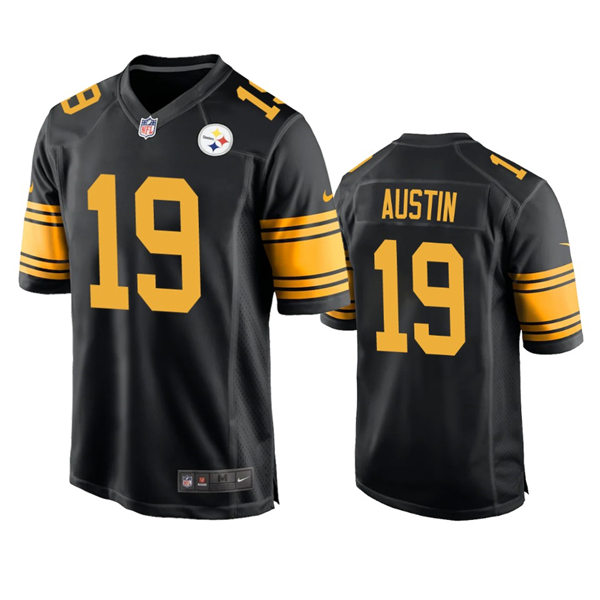 Men's Pittsburgh Steelers #19 Calvin Austin Nike Black Alternate 2 Vapor F.U.S.E. Limited Jersey