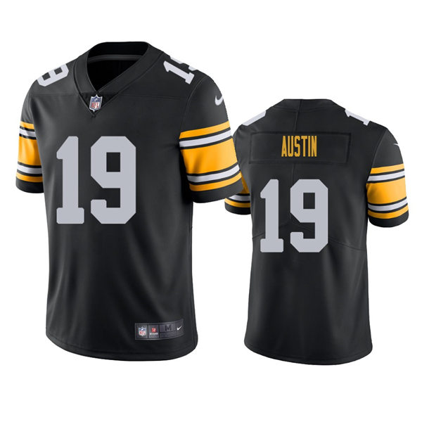 Men's Pittsburgh Steelers #19 Calvin Austin Nike Black Big Number Alternate Vapor Limited Jersey