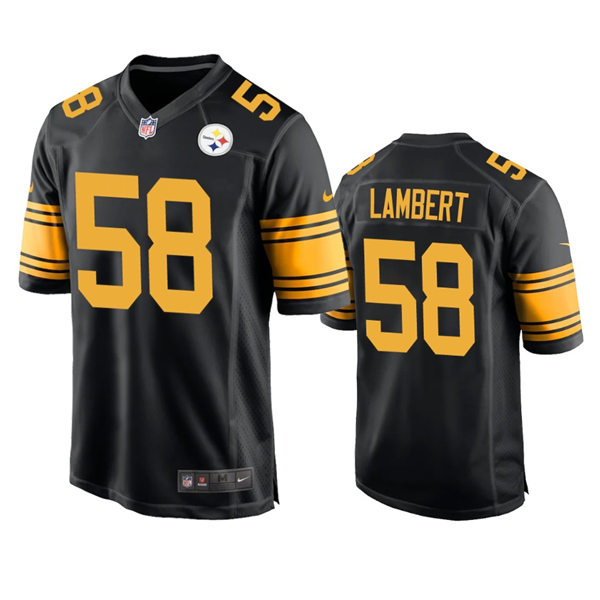 Mens Pittsburgh Steelers Retired Player #58 Jack Lambert Nike Black Alternate 2 Vapor F.U.S.E. Limited Jersey