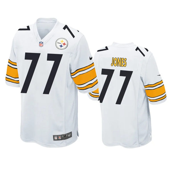 Men's Pittsburgh Steelers #77 Broderick Jones Nike White Vapor Limited Player Jersey