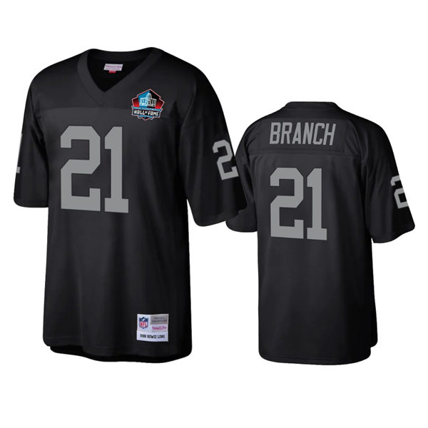 Mens Las Vegas Raiders #21 Cliff Branch Black 2022 Hall of Fame Jersey
