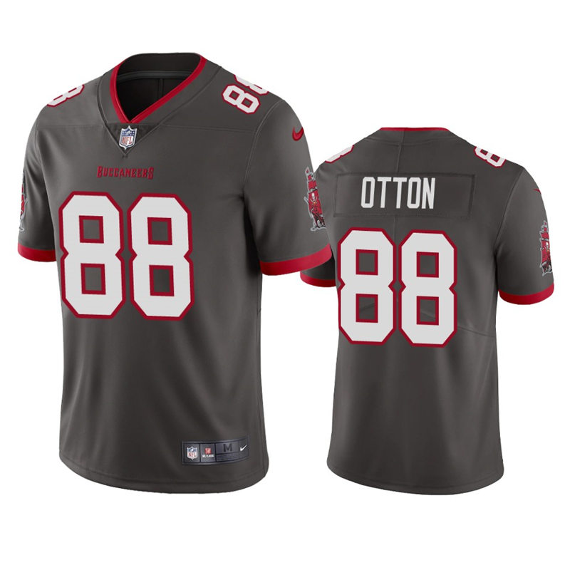 Mens Tampa Bay Buccaneers #88 Cade Otton Nike Pewter Alternate Vapor Limited Player Jersey