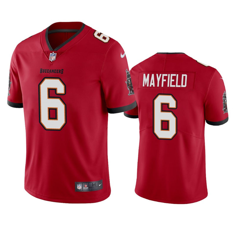 Mens Tampa Bay Buccaneers #6 Baker Mayfield Nike Home Red Vapor Limited Player Jersey