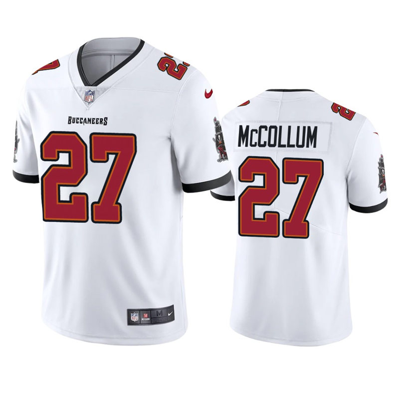 Mens Tampa Bay Buccaneers #27 Zyon McCollum Nike Away White Vapor Limited Player Jersey