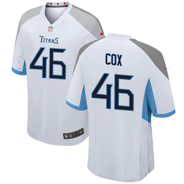 Mens Tennessee Titans #46 Morgan Cox Nike White Vapor Untouchable Limited Jersey
