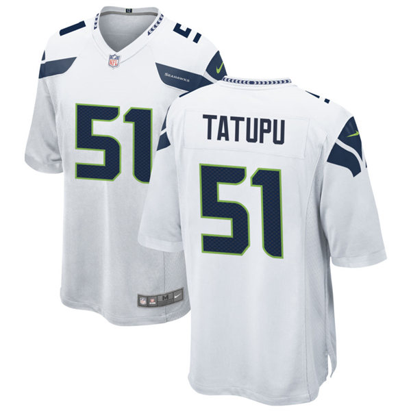 Men's Seattle Seahawks Retired Player #51 Lofa Tatupu Nike White Vapor Limited Jersey