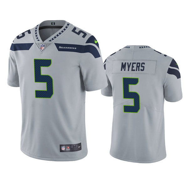 Men's Seattle Seahawks #5 Jason Myers  Nike Gray Alternate Vapor Limited Jersey