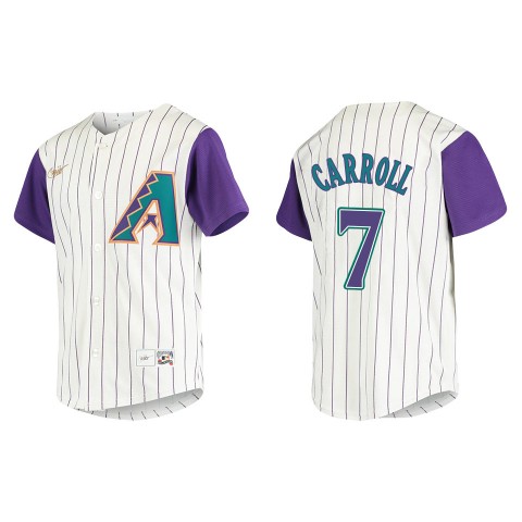 Mens  Arizona Diamondbacks #7 Corbin Carroll  Nike Cream Cooperstown Collection Jersey