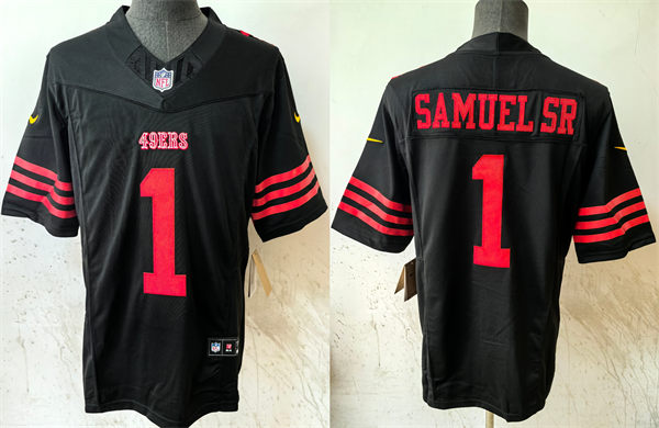 Men's San Francisco 49ers #1 Deebo Samuel Nike Black Alternate F.U.S.E. Vapor Limited Jersey