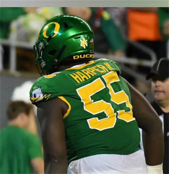 Mens Oregon Ducks #55 Marcus Harper II F.U.S.E. Limmited 2024 GANG GREEN Retro Football Game Jersey