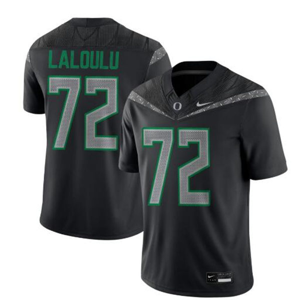 Mens Oregon Ducks #72 Iapani Laloulu F.U.S.E. Limmited 2024 Black GENERATION O FLY ERA Football Game Jersey