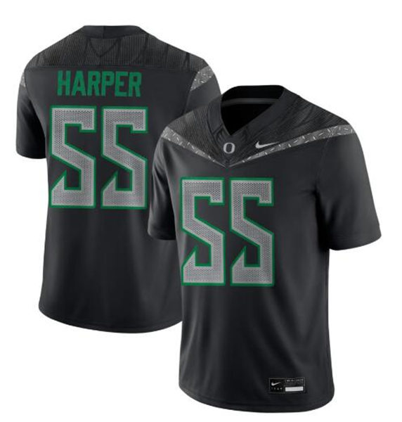 Mens Oregon Ducks #55 Marcus Harper II F.U.S.E. Limmited 2024 Black GENERATION O FLY ERA Football Game Jersey