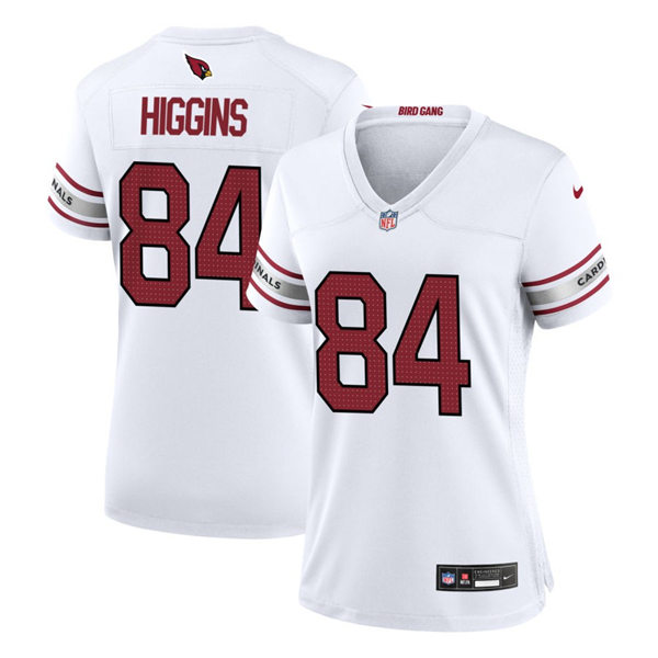 Womens Arizona Cardinals #84 Elijah Higgins White Limited Jersey